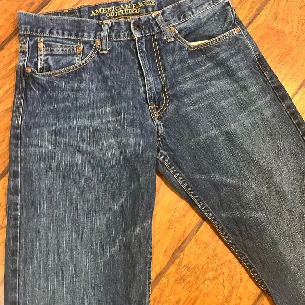 American Eagle jeans mens fit 30x31 (tag 30x34) blue cotton Relaxed Straight Y2K